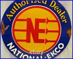 Vintage National Ekco Porcelain Enamel Sign Authorised Dealer 18 Advertising 1 Vintage National Ekco Porcelain Enamel Sign Authorised Dealer 18 Advertising 1