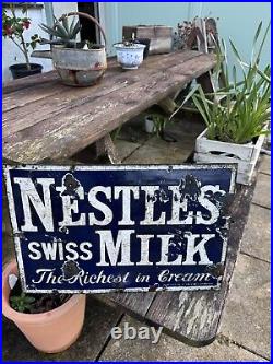Vintage Nestle Milk Chocolate Enamel Sign