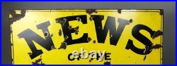 Vintage News of the World Best Weekly Paper enamel sign # Vintage News of the World Best Weekly Paper enamel sign #