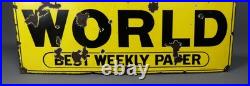 Vintage News of the World Best Weekly Paper enamel sign # Vintage News of the World Best Weekly Paper enamel sign #