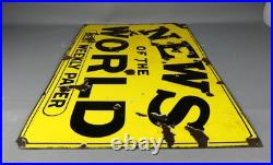Vintage News of the World Best Weekly Paper enamel sign # Vintage News of the World Best Weekly Paper enamel sign #
