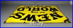 Vintage News of the World Best Weekly Paper enamel sign # Vintage News of the World Best Weekly Paper enamel sign #