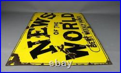 Vintage News of the World Best Weekly Paper enamel sign # Vintage News of the World Best Weekly Paper enamel sign #