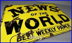 Vintage News of the World Best Weekly Paper enamel sign # Vintage News of the World Best Weekly Paper enamel sign #