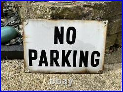 Vintage No Parking Enamel Sign
