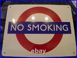 Vintage No Smoking Advertisement Porcelain Enamel Sign new old stock