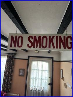 Vintage No Smoking Sign, Metal And Enamel, Double Sided (Not A Copy)