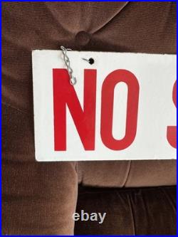 Vintage No Smoking Sign, Metal And Enamel, Double Sided (Not A Copy)