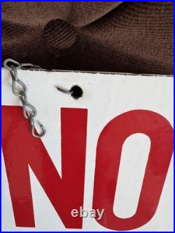Vintage No Smoking Sign, Metal And Enamel, Double Sided (Not A Copy)