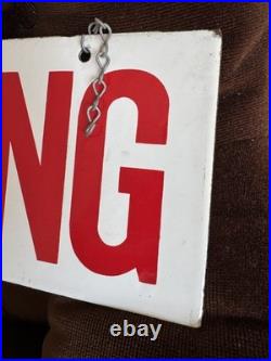 Vintage No Smoking Sign, Metal And Enamel, Double Sided (Not A Copy)
