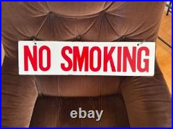 Vintage No Smoking Sign, Metal And Enamel, Double Sided (Not A Copy)