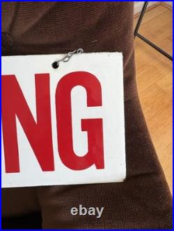 Vintage No Smoking Sign, Metal And Enamel, Double Sided (Not A Copy)