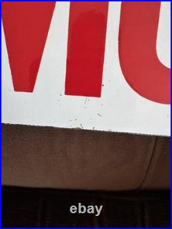 Vintage No Smoking Sign, Metal And Enamel, Double Sided (Not A Copy)