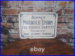 Vintage Norwich Union Enamel Sign