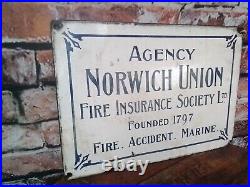 Vintage Norwich Union Enamel Sign
