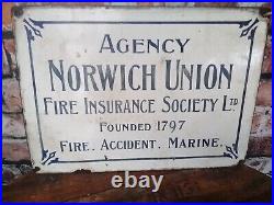 Vintage Norwich Union Enamel Sign