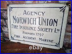 Vintage Norwich Union Enamel Sign