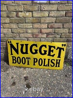 Vintage Nugget Boot Polish Enamel Sign