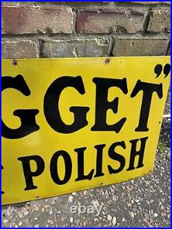 Vintage Nugget Boot Polish Enamel Sign