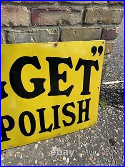Vintage Nugget Boot Polish Enamel Sign