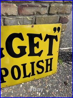 Vintage Nugget Boot Polish Enamel Sign