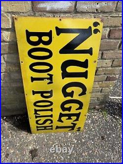 Vintage Nugget Boot Polish Enamel Sign