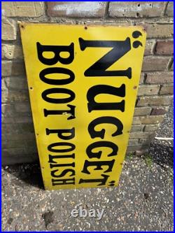 Vintage Nugget Boot Polish Enamel Sign