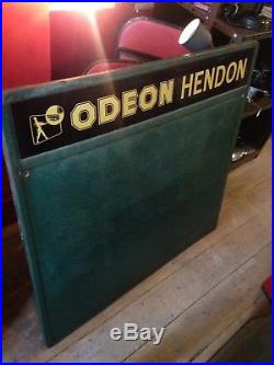 Vintage Odeon Cinema Enamel Railway Film Advertising Sign Hendon London