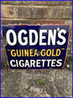 Vintage Ogden's Guinea Gold Cigarettes Original Enamel Advertising Sign