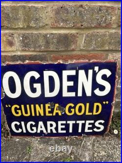 Vintage Ogden's Guinea Gold Cigarettes Original Enamel Advertising Sign