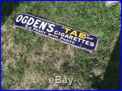 Vintage Ogdens cigarettes advertising enamel sign 5ft x 1ft