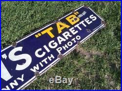 Vintage Ogdens cigarettes advertising enamel sign 5ft x 1ft