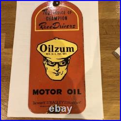 Vintage Oilzum Motor Oil Enamel Sign 28cm X 13 Vm
