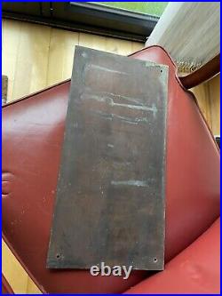 Vintage Old 1930s Bronze & Enamel Sign OFFICES FIRST FLOOR
