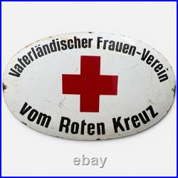 Vintage Old 1WK Era Red Cross Enamel Advertisement Shield WW1 Enamel Plaque WW2