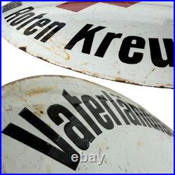 Vintage Old 1WK Era Red Cross Enamel Advertisement Shield WW1 Enamel Plaque WW2