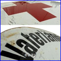 Vintage Old 1WK Era Red Cross Enamel Advertisement Shield WW1 Enamel Plaque WW2
