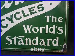 Vintage Old'AGENCY FOR PREMIER BICYCLES' Sign Board Double Sided London Rare