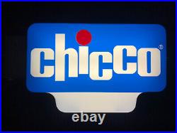 Vintage Old Original Chicco Double Sided Baby Products Light Sign Not Enamel