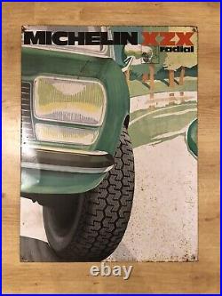 Vintage Old Original Michelin XZX Tires Tin Sign Not Enamel