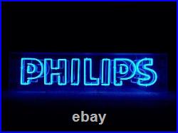 Vintage Old Original PHILIPS Radio Etc Advertising Neon Light Sign Not Enamel