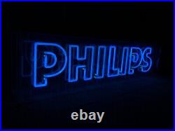 Vintage Old Original PHILIPS Radio Etc Advertising Neon Light Sign Not Enamel