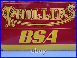 Vintage Old Original Porcelain Enamel Sign Hercules Phillips Bsa Cycle Sign #