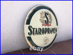 Vintage Old Original Staropramen Czech Larger Beer Enamel Sign