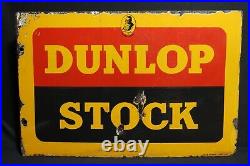 Vintage Old Porcelain Enamel Sign Bates Dunlop Stock Double Side Flange Germany