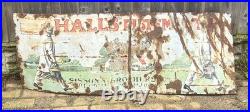 Vintage Old Porcelain Enamel Sign Hall's Distemper Sisson's Brother's Co London