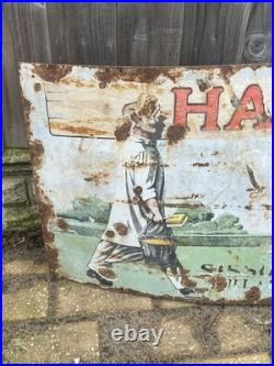 Vintage Old Porcelain Enamel Sign Hall's Distemper Sisson's Brother's Co London