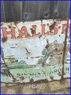Vintage Old Porcelain Enamel Sign Hall's Distemper Sisson's Brother's Co London