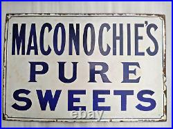 Vintage Old Porcelain Enamel Sign Maconochies Pure Sweets Falkirk Iron Co London