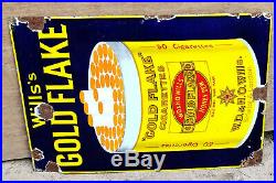 Vintage Old WD & HO Wills Gold Flake Honey Dew Cigarette Enamel Sign Board 1930s